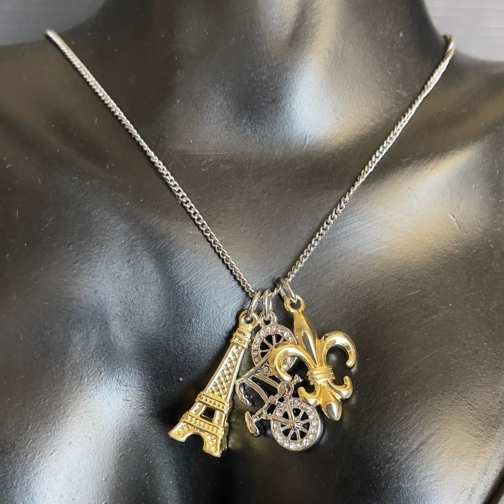 Talbots charm long statement necklace